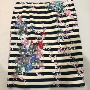 W by Worth Striped and 3D Floral Skirt